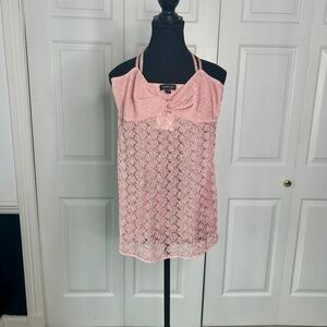 NWT Bebe Pink Sparkly Shirt with Adjustable Straps Size M